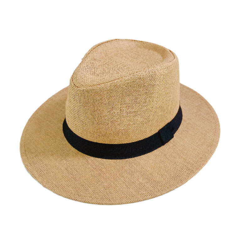 Panama Straw Hat Natural w/black band