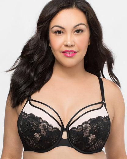 Black Tulip Strappy Lace Push Up